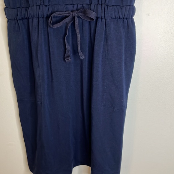 Lou & Gray Dress XS Navy Blue Dress Tank Style Pockets Drawstring Waistband - Picture 3 of 6